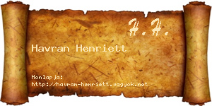 Havran Henriett névjegykártya